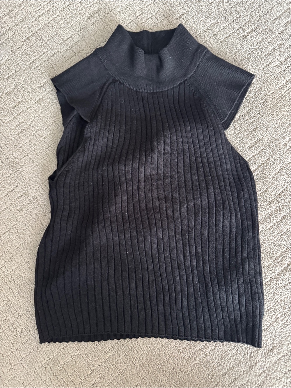 Varley Ribbed Mock Neck Tank Top in black
